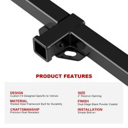 APS - APS Class III 2" Trailer Receiver Hitch for 97-06 Wrangler TJ HT24CAC41 - Image 5