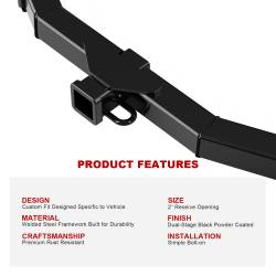 APS - APS HT24CAF33 Class III 2" Trailer Receiver Hitch for 10-13 Transit Connect - Image 5