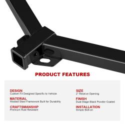 APS - APS Class III 2" Trailer Receiver Hitch for 08-12 Jeep Liberty HT24CFC00 - Image 5