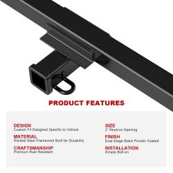 APS - APS Class III 2" Trailer Receiver Hitch for 05-15 Toyota Tacoma HT24CFI86 - Image 5