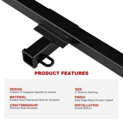 APS - APS HT24CHC56 Class III 2" Trailer Receiver Hitch for 95-04 Toyota Tacoma - Image 5