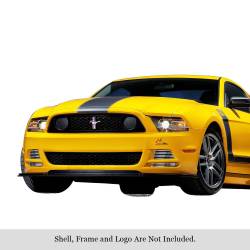 APS - APS Stainless Billet Fog Light Grilles-Brushed 13-14 Mustang GT GR06FEI27C - Image 1
