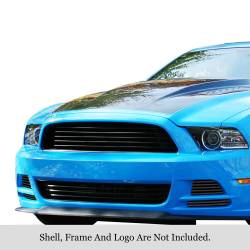 APS - APS Stainless Billet Fog Light Grilles Black 13-14 Ford Mustang GT GR06FEI27J - Image 1