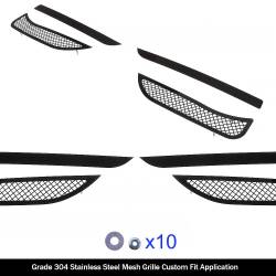 APS - APS Wire Mesh Fog Light Grilles Black 16-17 Honda Accord Sedan GR08GFC52H - Image 2