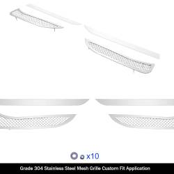 APS - APS Wire Mesh Fog Light Grilles-Polish 16-17 Honda Accord Sedan GR08GFC52T - Image 2