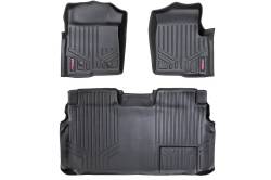Rough Country Front/Rear Floor Liners Black 11-14 Ford F150 Crew M-51112
