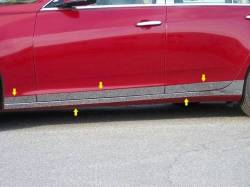 QAA TH54252 Stainless Rocker Panel Trim 10pc for 14-19 Cadillac CTS