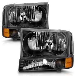 Anzo USA - Anzo USA Black Crystal Headlight Set w/Corners Super Duty/Excursion 111080 - Image 2