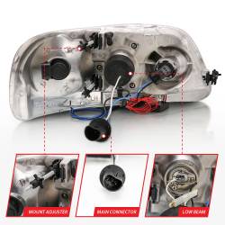 Anzo USA - Anzo USA Projector Headlight Set w/LED Halo Chrome F150/Expedition 111032 - Image 5