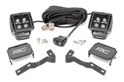 Rough Country 71083 A-Pillar 2" LED Ditch Light Kit-Spot for 16-23 Toyota Tacoma