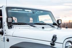 Rough Country Suspension Systems - Rough Country 6004 Lower Windshield Light Mounts Black for Jeep Wrangler JK - Image 3