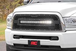 Rough Country Suspension Systems - Rough Country Front Mesh Grille Insert w/LED Black for 13-18 Ram HD 70152 - Image 4