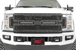 Rough Country Suspension Systems - Rough Country Front Mesh Grille Insert w/LED Black 17-19 Super Duty 70216 - Image 5