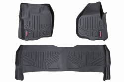 Rough Country Front/Rear Floor Liners Black 12-16 Super Duty Crew M-51213