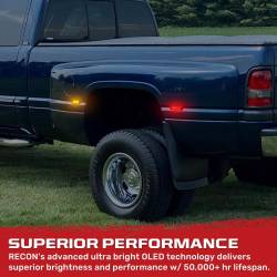 Recon - Recon 264130BK LED Dually Marker Lights Smoked/Red/Amber for 94-02 Ram 3500 - Image 4