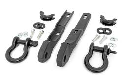 Rough Country Front Tow Hook/D-Ring Kit Black for 17-24 Nissan Titan RS160