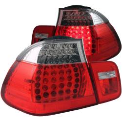 Anzo USA 321096 Chrome LED Red/Clear Lens Taillight Set for BMW 3-Series Sedan