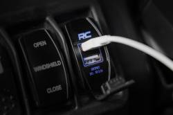 Rough Country Suspension Systems - Rough Country 2x1 USB Charger Switch Insert Black 709USB - Image 5