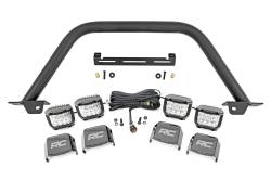 Rough Country Suspension Systems - Rough Country 51115 Black Front Bumper Safari Bar w/LED for 21-25 Ford Bronco - Image 1