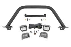 Rough Country Suspension Systems - Rough Country 51114 Black Front Bumper Safari Bar w/LED for 21-25 Ford Bronco - Image 1