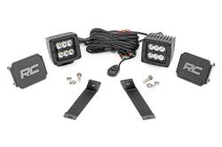 Rough Country 70078 A-Pillar 2" LED Ditch Light Kit-Spot for 14-21 Cherokee KL