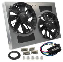 Derale - Derale 66837 PowerPack Dual 12" Electric RAD Fan/Alum Shroud Kit PWM Controller - Image 1