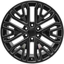 OE Wheels LLC - OE Wheels CV37 22x9 6x5.5 28mm Black/Milled CV37-22090-6550-28B1M - Image 2