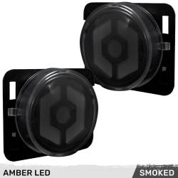 Recon - Recon 264335BK LED Front Side Fender Lenses Smoked/Amber for 07-18 Wrangler JK - Image 1