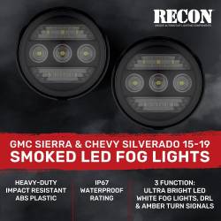 Recon - Recon 264521BK OEM Replacement Fog Lights Smoked/White/Amber Silverado/Sierra - Image 4