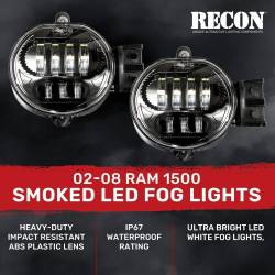 Recon - Recon 264522BK OEM Replacement Fog Light Kit-Smoked/White for 02-08 Ram Trucks - Image 3