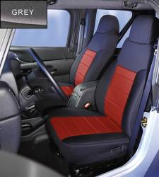 Rugged Ridge - Rugged Ridge 47521 NEOPRENE SEAT COVER FRONTS PAIR GRAY for Wrangler - Image 1