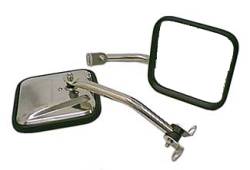 Rugged Ridge 11005.06 CJ-Style Side Mirror Kit Stainless Steel