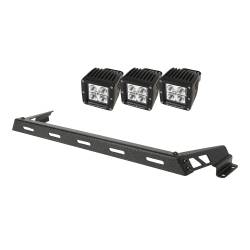 Rugged Ridge - Rugged Ridge Hood Light Bar Mount w/3.0" Square LEDs 11232.11 - Image 1