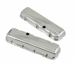 Mr Gasket 9803 Valve Cover Chrome Plated OEM Height Baffled Pair