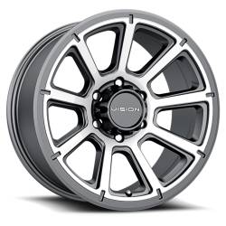 Vision Wheels 353 Turbine 20x9 8x180 12mm Machined & Gray Matte 353-2987GMMF12