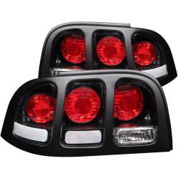 Anzo USA Black Euro Clear Lens Taillight Set Ford Mustang 221020