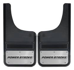 Gatorback - Gatorback 12"x23" Cut-Style Black Mud Flaps Powerstroke Logo GB1223CUTP - Image 1