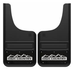Gatorback - Gatorback 12"x23" Cut-Style Black Mud Flaps High Country Logo GB1223CUTHC-W - Image 1