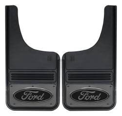 Gatorback - Gatorback 12"x23" Cut-Style Black Mud Flaps Ford Oval Logo GM1223CUTF-B - Image 1