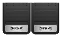Gatorback - Gatorback 21"x24" Rear Dually Black Mud Flaps for Longhorn Logo GB2124L-2 - Image 1