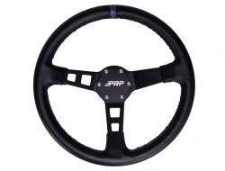 PRP - PRP G111 13" Deep Dish Leather Wrap Steering Wheel Black/Blue - Image 1