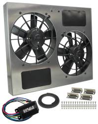 Derale - Derale 66835 Powerpack Dual 11" RAD Fan/Alum Shroud Kit w/PWM Controller - Image 1