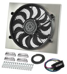 Derale - Derale 66822 Powerpack Single 17" RAD Fan/Alum Shroud Kit w/PWM Controller - Image 1