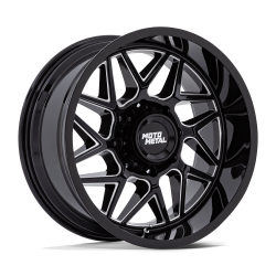 Moto Metal - Moto Metal MO812BE20905001 MO812 TURBINE 20x9 5x5.0 1mm Gloss Black/Milled - Image 1
