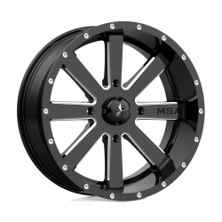 MSA Offroad Wheels - MSA Wheels M34 FLASH 24x7 4x156 0mm Gloss Black/Milled M34-024756M - Image 1