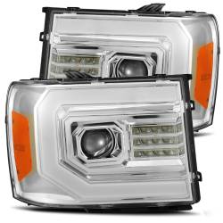 AlphaRex - AlphaRex 880096 Chrome LED Projector Headlights for 07-13 Gmc Sierra - Image 1