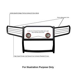 Black Horse Off Road - Black Horse 17A080200MA-PLFR Black Grille Guard w/LED for 05-10 Grand Cherokee - Image 2