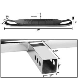 Black Horse Off Road - Black Horse HS36OVSS Rear Hitch Step-Stainless Steel Universal - Image 2