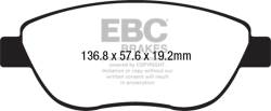 EBC Brakes - EBC Brakes DP32212C Redstuff Ceramic Low Dust Brake Pads for 14-18 500 - Image 1
