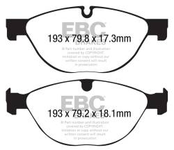 EBC Brakes - EBC Brakes DP32191C Redstuff Ceramic Low Dust Brake Pads for 14-22 F-Type - Image 1